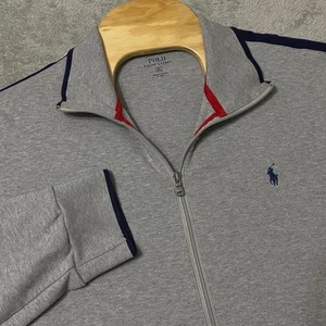 Polo Ralph Lauren XL Trainingsjacke Full Zip grau blauer Besatz sportlich - Bild 1 von 6