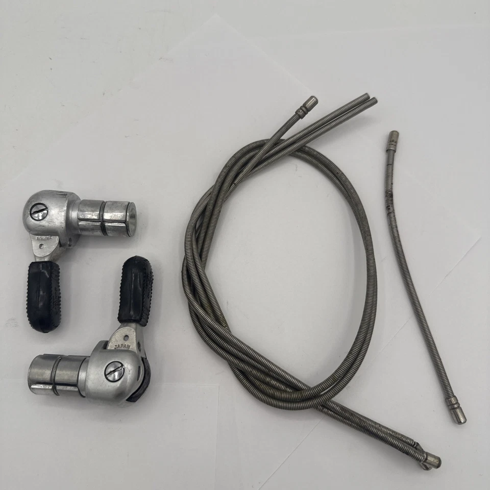 Vintage SunTour Bar End Shifters Barcon Pair Road Bike Friction Japan w/ Cables - Image 1 of 4