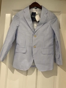 NWT Ralph Lauren BOYS size 8 Classic blue seersucker jacket - Dress him SPECIAL - Picture 1 of 11
