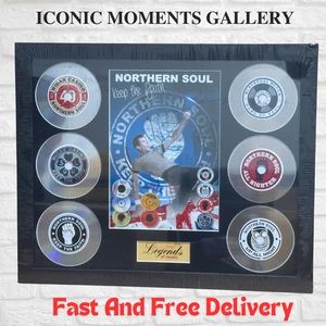 NORTHERN SOUL MEMORABILIA FRAMED PICTURE MUSIC PRESENTATION DISC SET WALL ART UK - Picture 1 of 9