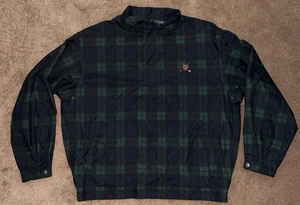 Polo Ralph Lauren Jacke Herren XL 1/2 Zip grün kariert Tartan kariert Bomber - Bild 1 von 8