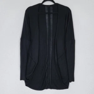 Lululemon Pullover Damen Medium schwarz Call In gemütliche Wickel-Cardigan vorne offen lang - Bild 1 von 13