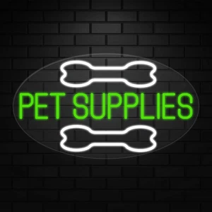 Haustierbedarf Schild für Geschäftsanzeigen | LED Flex Neon | 30" B x 17" H x 1" T - Bild 1 von 5