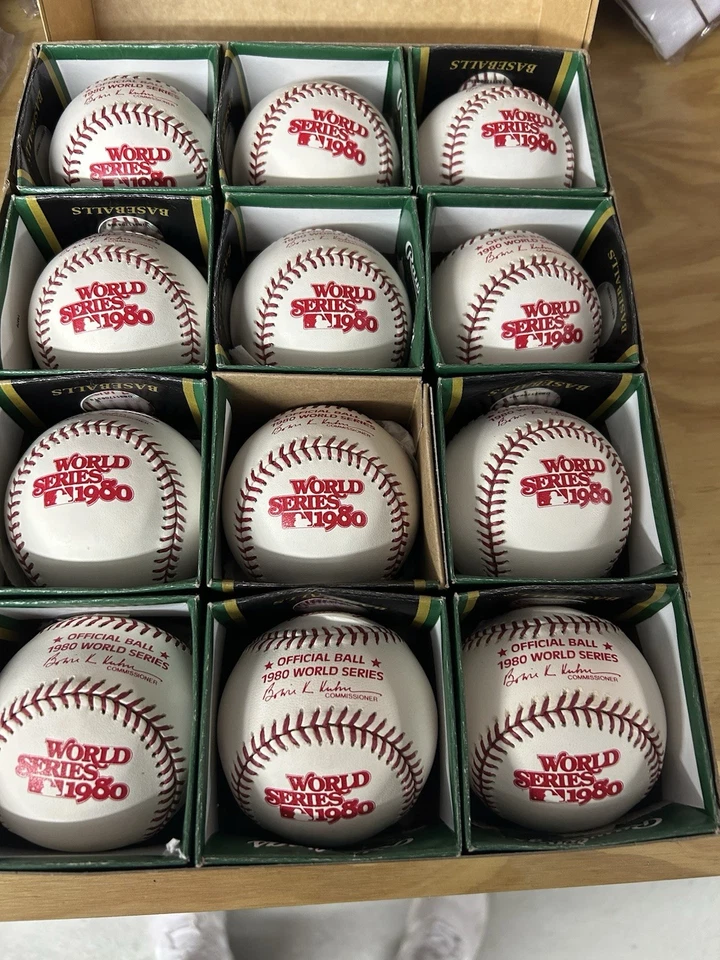 Dozen (12) 1980 Official World Series Baseball Phillies Royals ROMLB WS Schmidt - Image 1 of 4