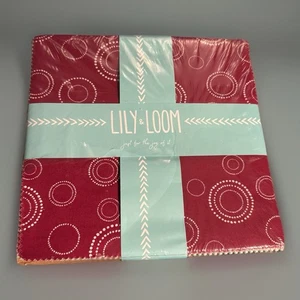 Lily Loom Fabric 10’ Squares ( Layer Cake ) Modern Hand Drawn - Picture 1 of 9