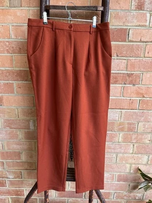 Princess Highway Women's High Waisted Terracotta Orange Trousers Pockets -Size14 - image 1 of 4