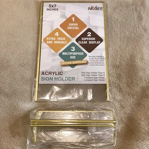 Niubee 5 x 7 Acryl Schild Halter, 12er Pack mit Sockeln; NEU IN VERPACKUNG UND BOX - Bild 1 von 7