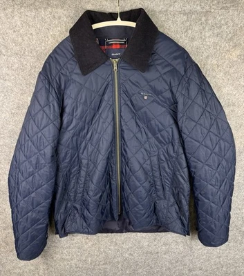 Gant Men's Quilted Windcheater Jacket Navy XL Corduroy Collar RRP£140 VGC - Image 1 of 4