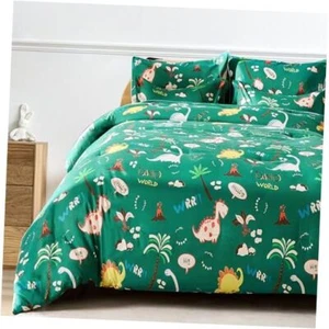 Comforter Set,7 Pieces Dinosaur Kids Bedding Set - Super Soft and Queen Green - Picture 1 of 8