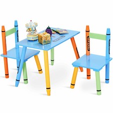 Set di 3 Pezzi Tavolino per Bambini con 2 Sedie Set di Mobili per Bimbo