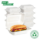 Disposable Bagasse Clamshell Boxes Takeaway Food Containers 9
