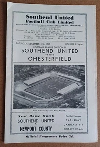1960/61 SOUTHEND UNITED v CHESTERFIELD LEAGUE DIVISION 3 31/12/1960 - Picture 1 of 3