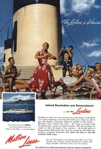 1955 Matson Line: Island Reminders Lurline Vintage Print Ad - Picture 1 of 1