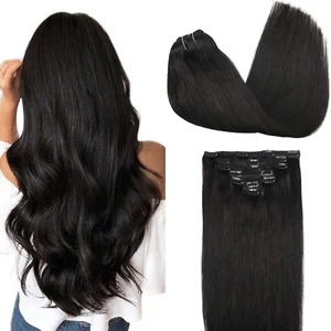 6 Pcs Hair Extensions, 24" Heat Resistant Clip-In Full Head Natural As Human - Picture 1 of 7