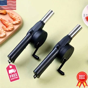 Air Blower BBQ Fan Fast Fire Starter 1pcs Portable Mini Manual Hand Crank Blower - Picture 1 of 7