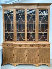 Breakfront Sideboard Display Cabinet In Burr Burl Yew