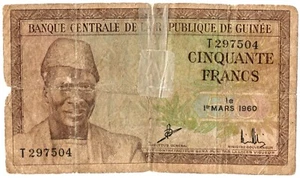 Guinea 50 Francs 1960 Paper Money Banknote Circulated - Picture 1 of 2