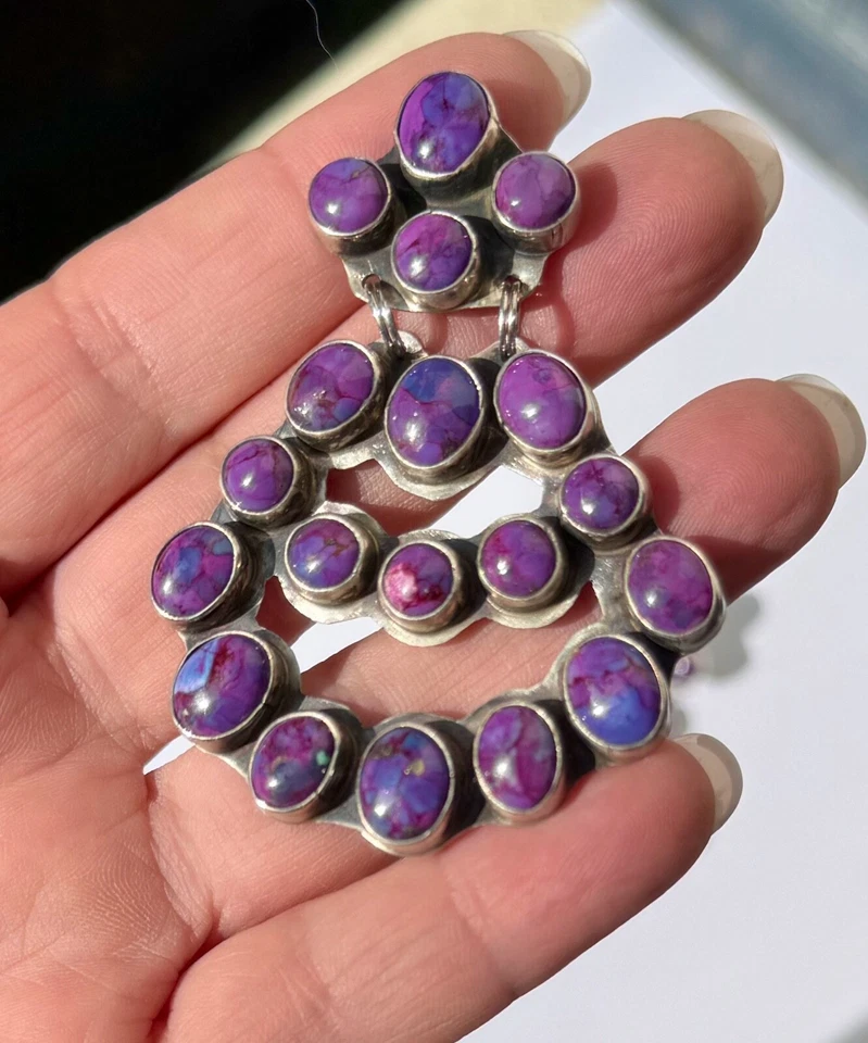 Pendientes Rocki Gorman KC Cook CANDELABRO GRANDE Turquesa Púrpura Foto 1 de 3