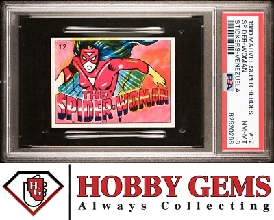 SPIDER-WOMAN PSA 8 1980 Marvel Super Heroes Stickers-Venezuela #12 - Image 1 of 2