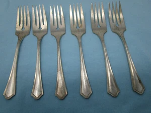 6pc Oneida Community Par Plate Vernon Ashley Salad Forks 117-8G - Picture 1 of 11
