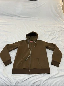 Felpa con cappuccio vintage Y2K Juicy Couture marrone made in USA taglia Large 114 - Foto 1 di 9