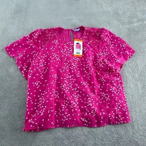 Draper James Womens Pink Floral Top XXL Polyester Spandex Blend NWT 5671 - Picture 1 of 8