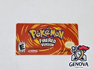 Pokemon FireRed Version Game Boy Advance Replacement Game Label Sticker Precut - Picture 1 of 1