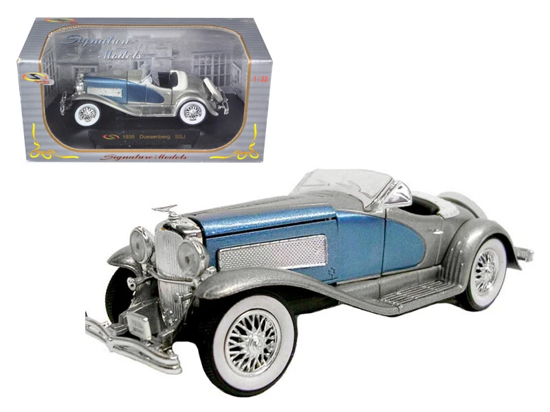 Duesenberg SSJ 1935 convertible azul y plata 1/32 Foto 1 de 1