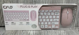 CYLO Plug & Play Ratón y Teclado Inalámbrico ROSA Y Blanco Universal PC o MAC - Imagen 1 de 4