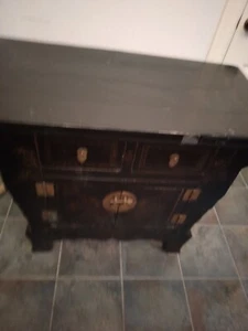 Antique chinese black chest. good condition. 39x33.5x19.5 - Picture 1 of 2