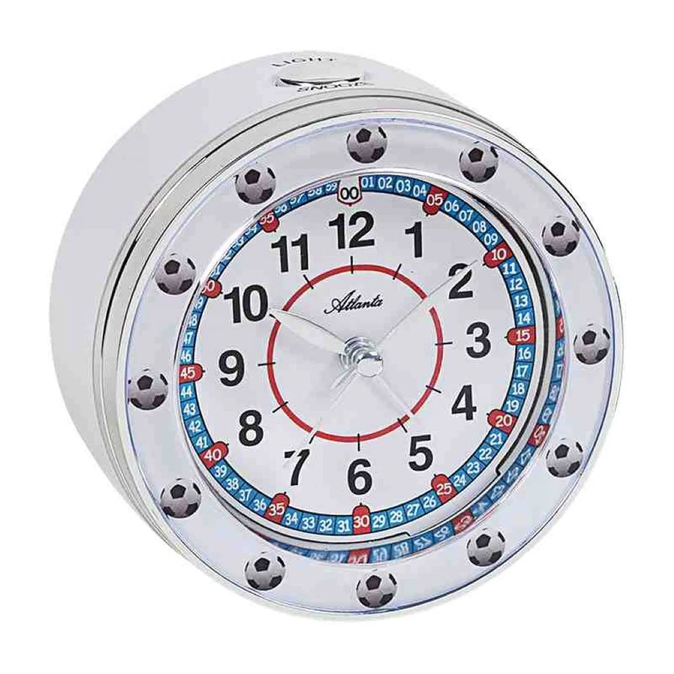 Atlanta Analógico Despertador Niños Cuarzo Blanco Plástico Redondo Función - Imagen 1 de 1