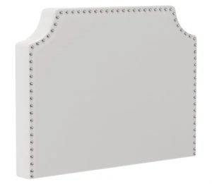 Twin XL Bevel Tacked Plush White College Headboard Headboard with Legs Headboard - Picture 1 of 2