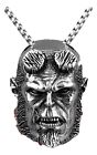 Collier pendentif personnage 3D visage métal