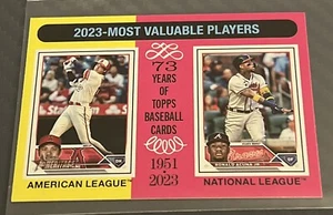 2024 Topps Heritage Mini Baseball MVPs #204 Shohei Ohtani Ronald Acuna Jr. - Picture 1 of 2