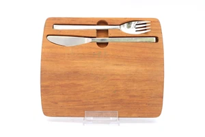 Juego de cubiertos BSF con tabla de desayuno de teca cuchillo tenedor tabla vintage años 50 - Imagen 1 de 7