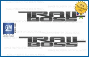 PAIR - Silverado TRAIL BOSS decals bed side stickers graphic gray black FG6A5 - Picture 1 of 1
