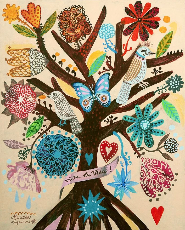 Viva La Vida, Mercedes Lagunas, Wall Decor Home Art Print 19" x 13"  4353 - Image 1 of 1