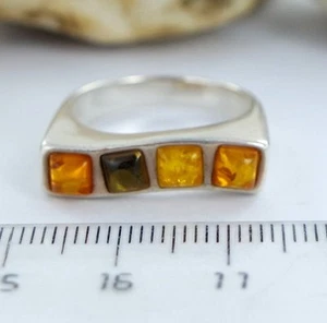 BERNSTEIN RING Bernsteinring Silber 925 Amber - Picture 1 of 1