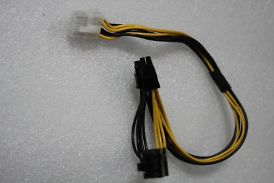 CPU EPS 12v 8 pin to Dual 6+2 pin PCI-E Power Cable Splitter GPU 18 AWG E320487 - Image 1 of 4