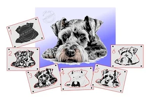 AS-403 Hund Schnauzer Step by Step Airbrush Schablone für Acryl Spray Wand - Picture 1 of 2