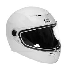 Produktbild - Royal Enfield Zertifiziert Voll Gesicht Helm Mit Klar Visier Glanz Weiß Größe XL