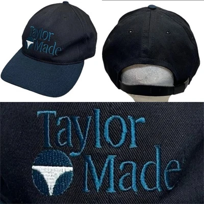 Vtg TaylorMade Strapback Hat Golf Club Ball Driver Putter Iron Company Logo Cap - Imagem 1 de 4