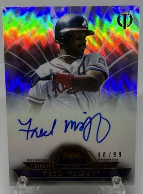 2014 Topps Tribute to The Pastime Fred McGriff On Card AUTO /99 Braves HOF - Image 1 of 2