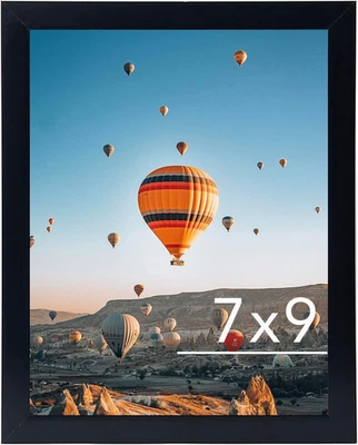 7x9相框黑色适用于壁挂或桌面-墙面水平安装 — 第 1/4 张图片