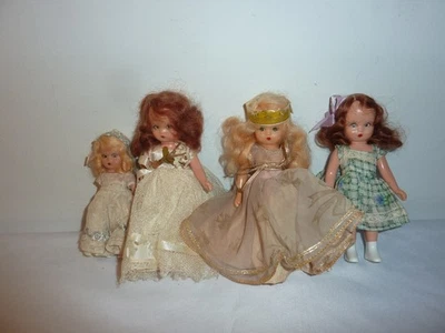 4 muñecas Nancy Ann de colección libro de cuentos novia y niña de las flores reina hermana mayor Foto 1 de 4