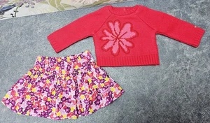 American Girl rot Blumen Pullover & Rock - My AG Outfit im Ruhestand für 18" Puppe 2 Stck. - Bild 1 von 7