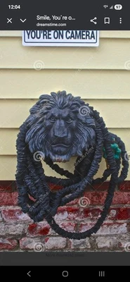 NEW Decorative Heavy Cast Iron Metal Lion Face Garden Hose Holder 10" - Image 1 of 4