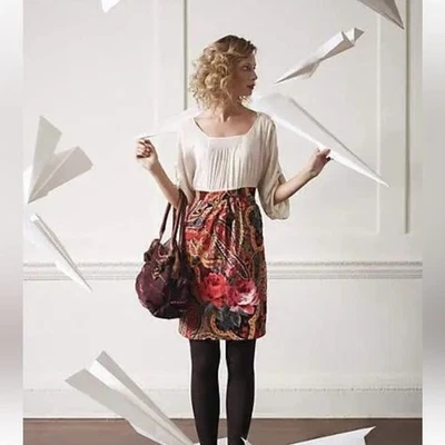 Vestido retro Anthropologie Edme Esyllte floral cachemira micro pana para mujer 4 Foto 1 de 4