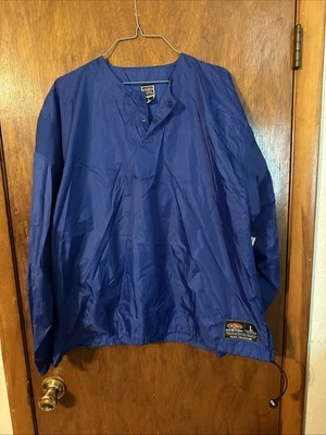 Chaqueta de lluvia Easton Pullover Henley Snap azul grande manga larga ventilada.  C104 Foto 1 de 4