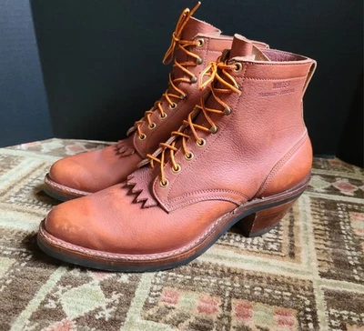 Botas Empacadoras Blancas Hechas a Mano De Colección Para Hombre Talla 11 D EE. UU. Vaquero Rancho Bota de Trabajo Foto 1 de 4